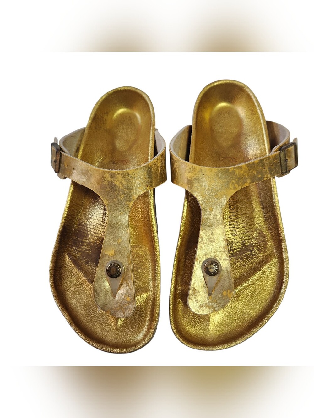 Birkenstock Metallic Gold Gizeh-Style Women's Sandals